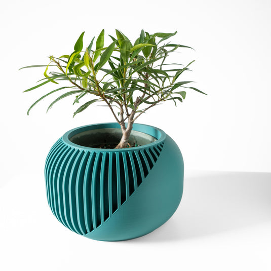 The Narvo Planter Pot with Drainage Tray | Modern and Unique Home Decor for Plants and Succulents
