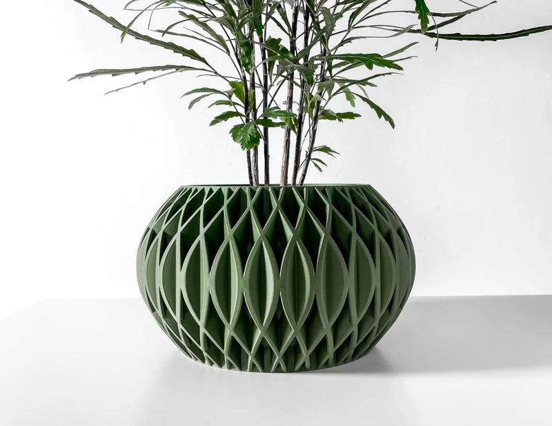 Load image into Gallery viewer, The Revan Planter Pot with Drainage Tray | Modern and Unique Home Decor for Plants and Succulents
