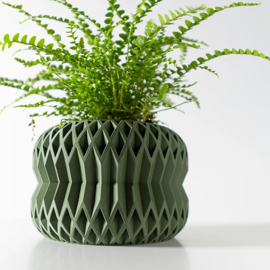 The Rydan Planter Pot with Drainage Tray | Modern and Unique Home Decor for Plants and Succulents