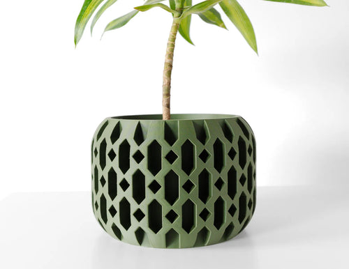 The Ritar Planter Pot with Drainage Tray | Modern and Unique Home Decor for Plants and Succulents