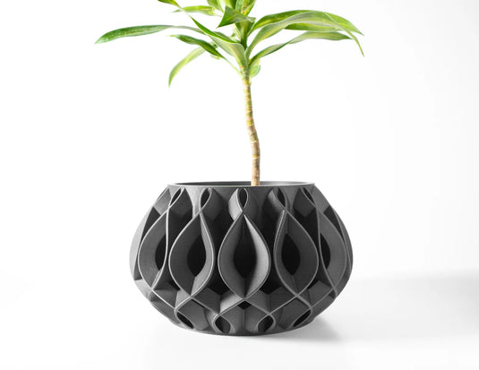 The Viris Planter Pot with Drainage Tray | Modern and Unique Home Decor for Plants and Succulents