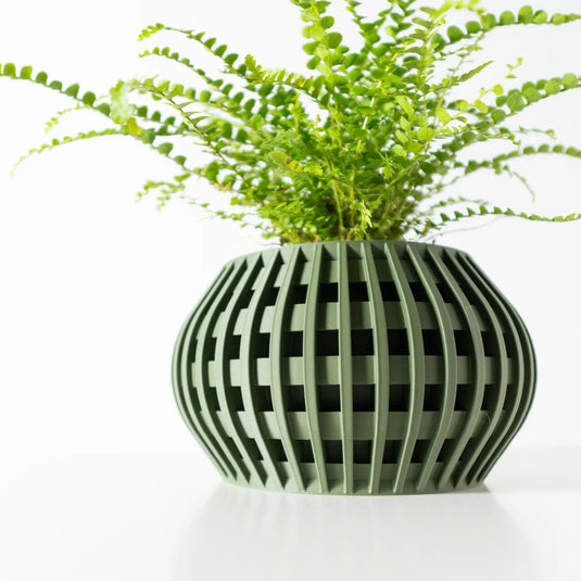 The Usio Planter Pot with Drainage Tray | Modern and Unique Home Decor for Plants and Succulents
