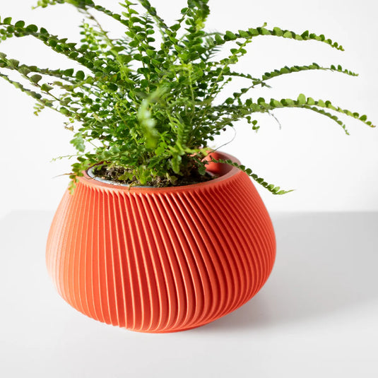 The Davi Planter Pot with Drainage Tray | Modern and Unique Home Decor for Plants and Succulents