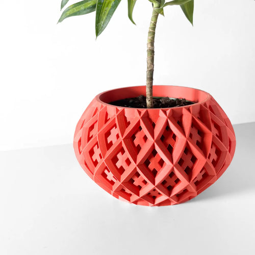 The Rokio Planter Pot with Drainage Tray | Modern and Unique Home Decor for Plants and Succulents