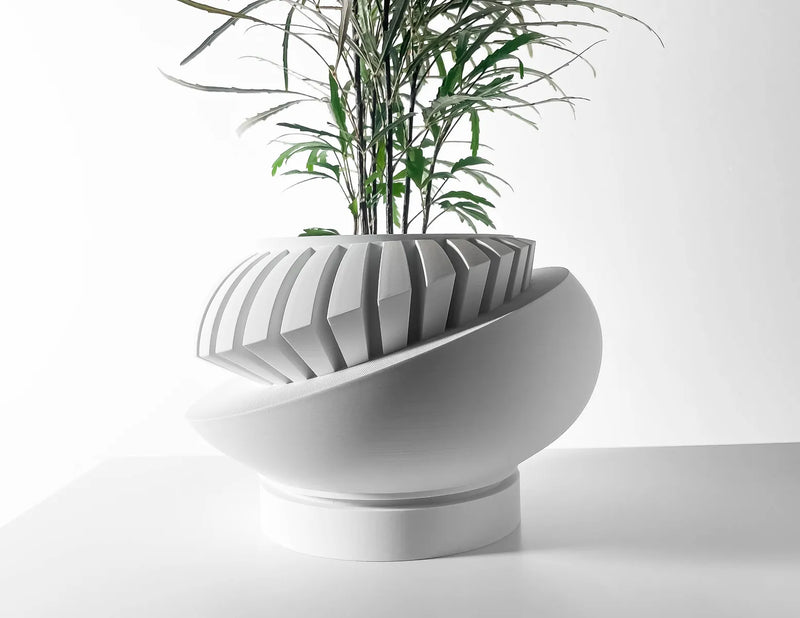 Load image into Gallery viewer, The Luxar Planter Pot with Drainage Tray | Modern and Unique Home Decor for Plants and Succulents
