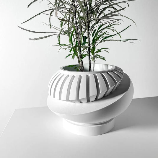The Luxar Planter Pot with Drainage Tray | Modern and Unique Home Decor for Plants and Succulents