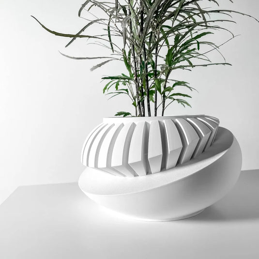 The Luxar Planter Pot with Drainage Tray | Modern and Unique Home Decor for Plants and Succulents