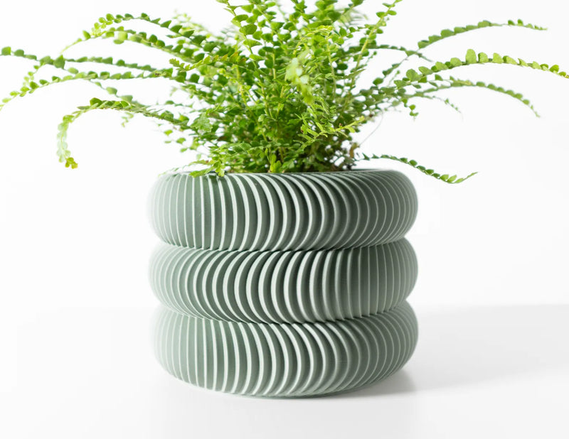 Load image into Gallery viewer, The Maro Planter Pot with Drainage Tray | Modern and Unique Home Decor for Plants and Succulents
