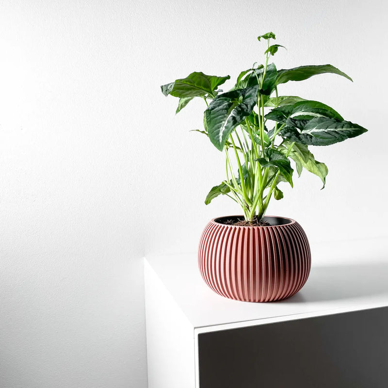 Load image into Gallery viewer, The Surno Planter Pot with Drainage Tray | Modern and Unique Home Decor for Plants and Succulents
