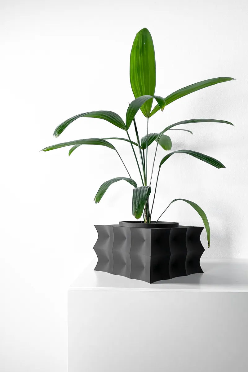 Load image into Gallery viewer, The Averth Planter Pot with Drainage Tray | Modern and Unique Home Decor for Plants and Succulents
