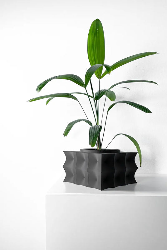 The Averth Planter Pot with Drainage Tray | Modern and Unique Home Decor for Plants and Succulents
