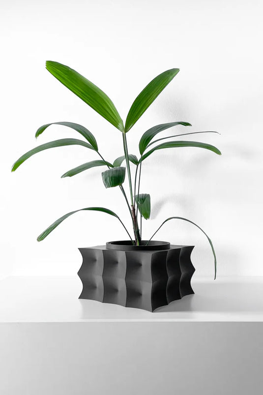 The Averth Planter Pot with Drainage Tray | Modern and Unique Home Decor for Plants and Succulents