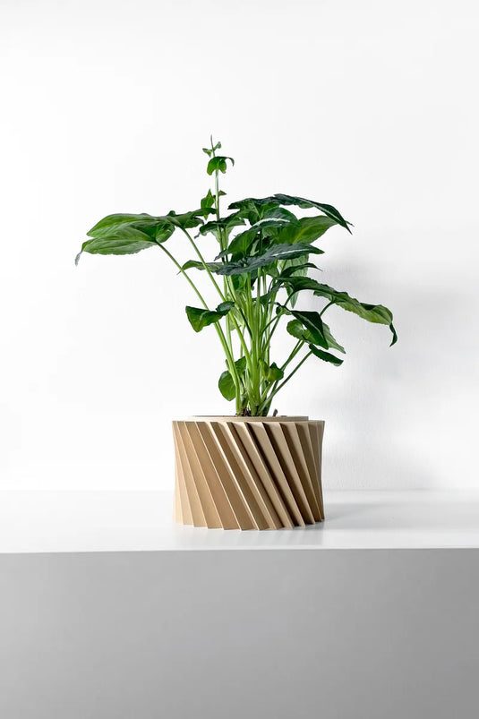 The Wiron Planter Pot with Drainage Tray | Modern and Unique Home Decor for Plants and Succulents