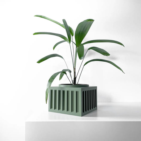 The Larix Planter Pot with Drainage Tray | Modern and Unique Home Decor for Plants and Succulents