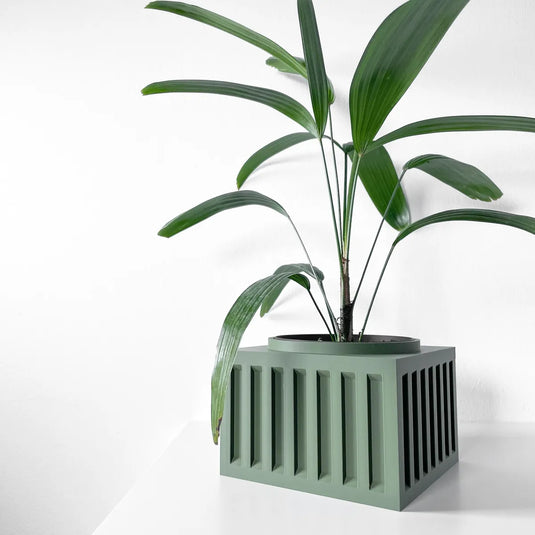 The Larix Planter Pot with Drainage Tray | Modern and Unique Home Decor for Plants and Succulents