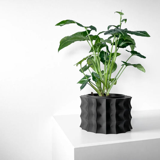 The Kivern Planter Pot with Drainage Tray | Modern and Unique Home Decor for Plants and Succulents