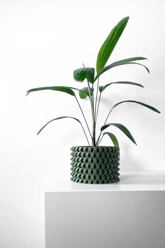 The Rilvo Planter Pot with Drainage Tray | Modern and Unique Home Decor for Plants and Succulents