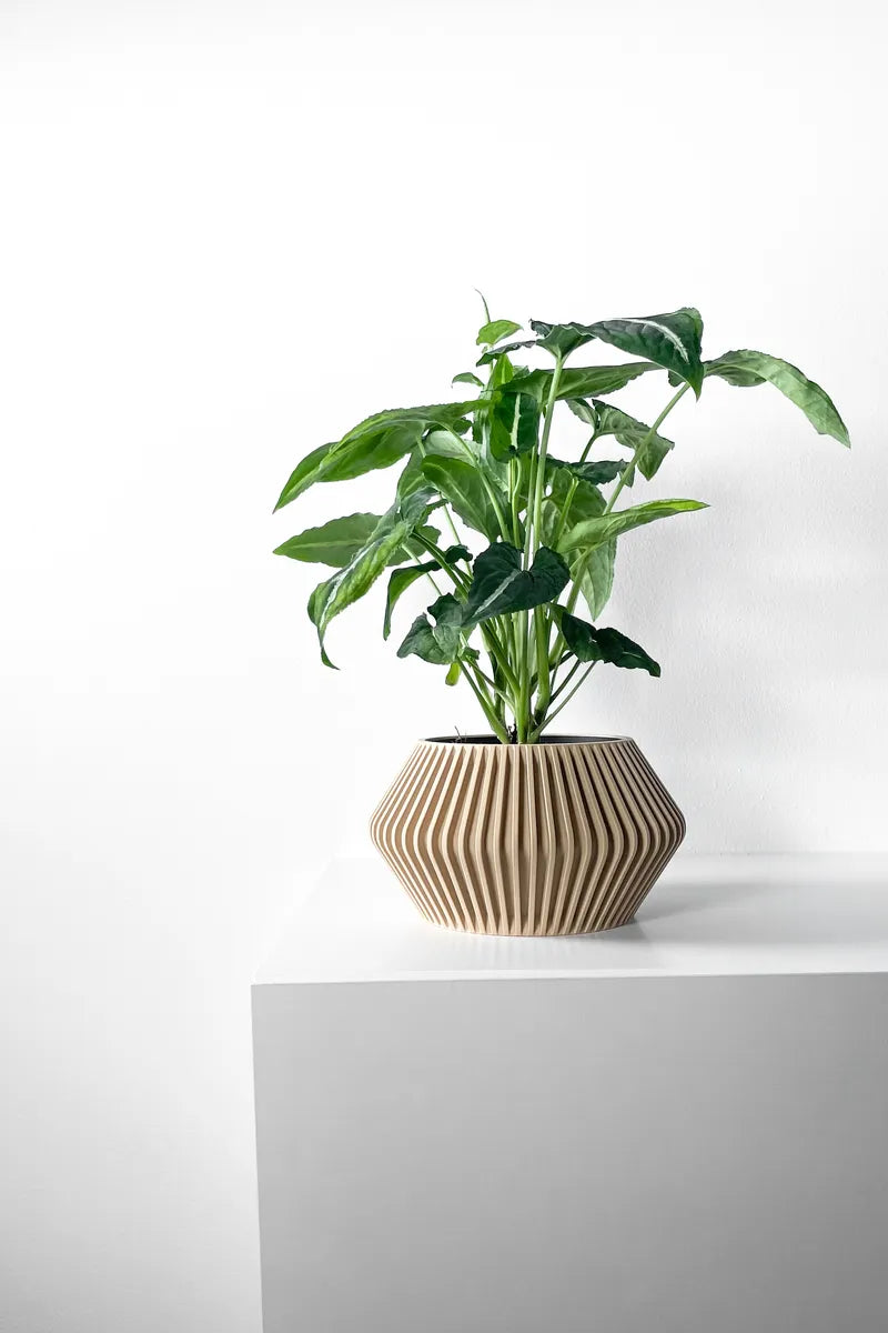Load image into Gallery viewer, The Hendro Planter Pot with Drainage Tray | Modern and Unique Home Decor for Plants and Succulents
