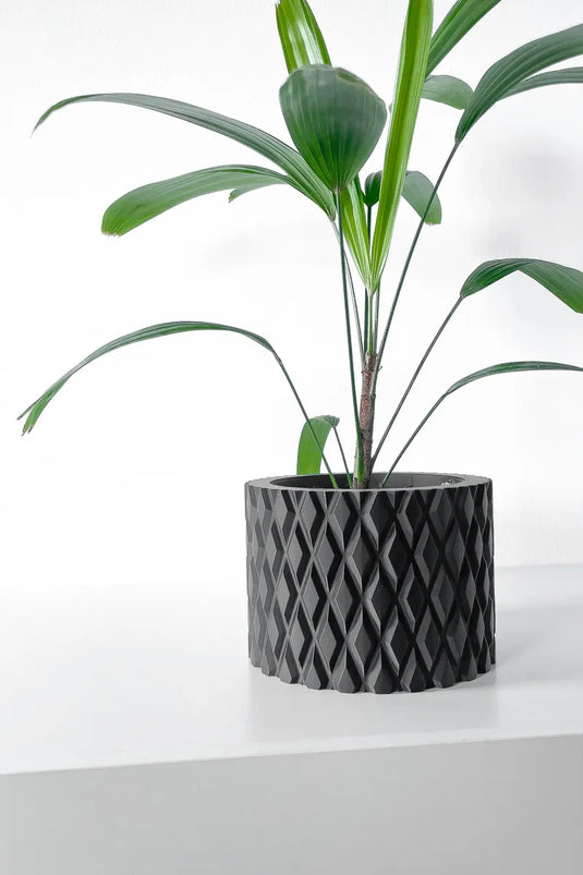 The Pexil Planter Pot with Drainage Tray | Modern and Unique Home Decor for Plants and Succulents