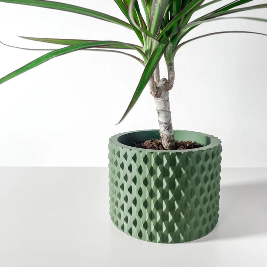 The Ondir Planter Pot with Drainage Tray | Modern and Unique Home Decor for Plants and Succulents