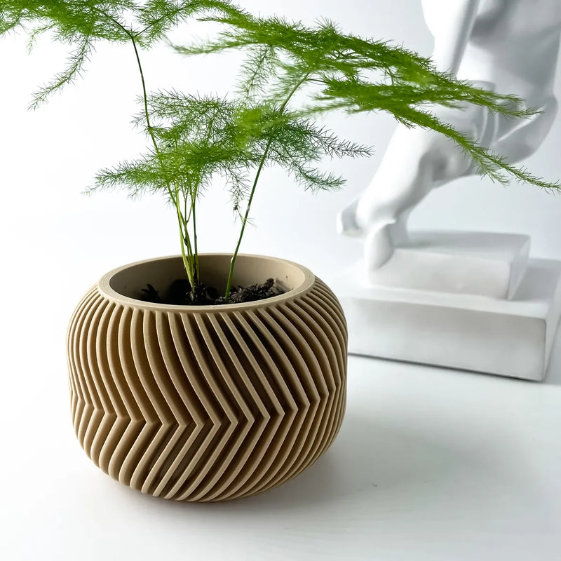 Load image into Gallery viewer, The Ervon Planter Pot with Drainage Tray | Modern and Unique Home Decor for Plants and Succulents
