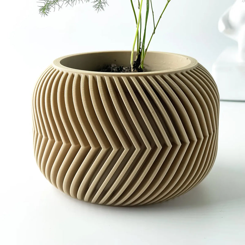 Load image into Gallery viewer, The Ervon Planter Pot with Drainage Tray | Modern and Unique Home Decor for Plants and Succulents

