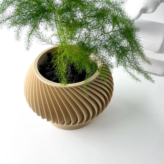 The Caleth Planter Pot with Drainage Tray | Modern and Unique Home Decor for Plants and Succulents