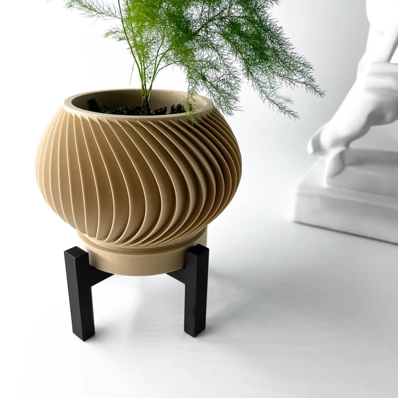 Load image into Gallery viewer, The Caleth Planter Pot with Drainage Tray | Modern and Unique Home Decor for Plants and Succulents
