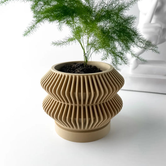 The Rodel Planter Pot with Drainage Tray | Modern and Unique Home Decor for Plants and Succulents
