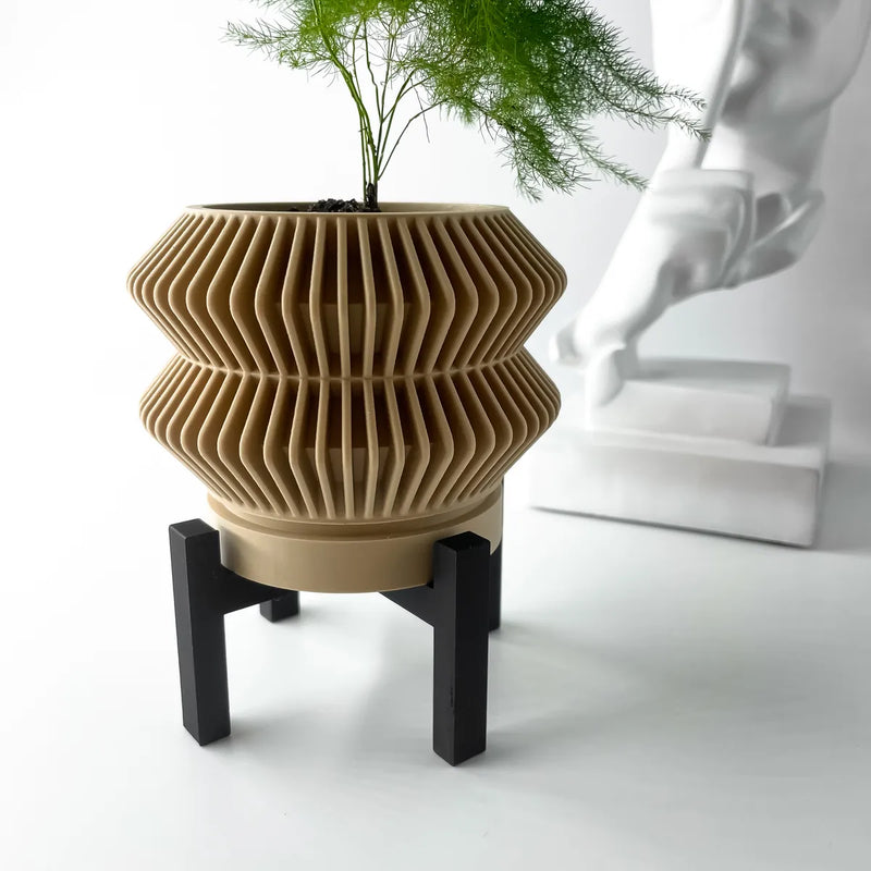 Load image into Gallery viewer, The Rodel Planter Pot with Drainage Tray | Modern and Unique Home Decor for Plants and Succulents
