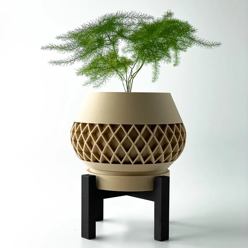 Load image into Gallery viewer, The Elson Planter Pot with Drainage Tray | Modern and Unique Home Decor for Plants and Succulents
