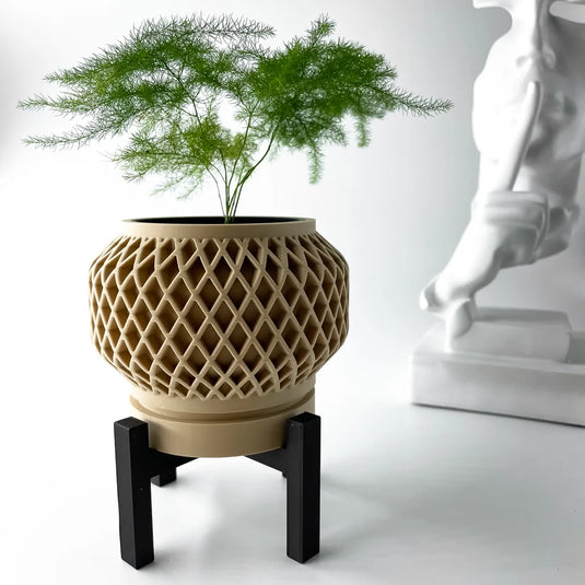 The Orto Planter Pot with Drainage Tray | Modern and Unique Home Decor for Plants and Succulents