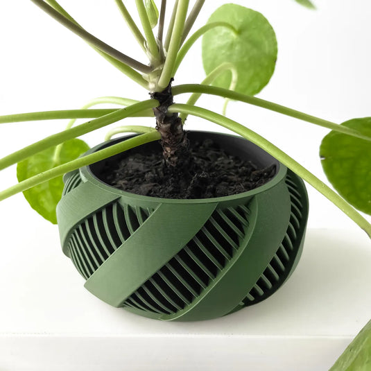 The Brimo Planter Pot with Drainage Tray | Modern and Unique Home Decor for Plants and Succulents