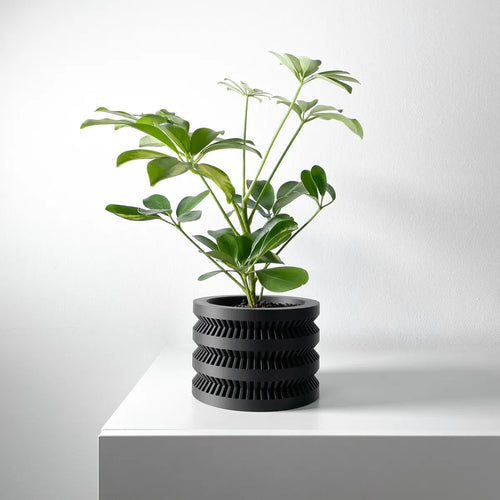 The Civen Planter Pot with Drainage Tray | Modern and Unique Home Decor for Plants and Succulents