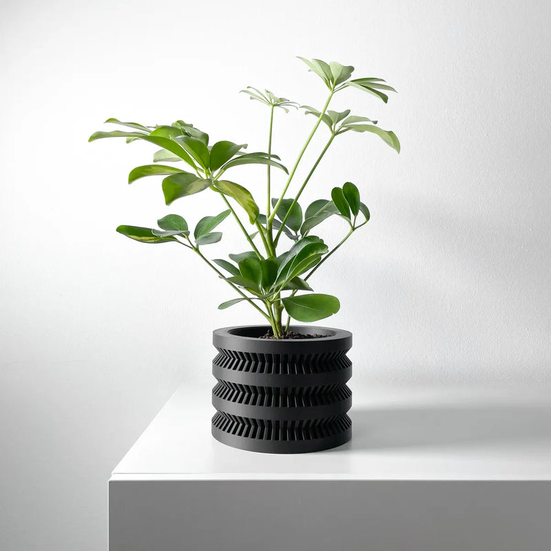Load image into Gallery viewer, The Civen Planter Pot with Drainage Tray | Modern and Unique Home Decor for Plants and Succulents
