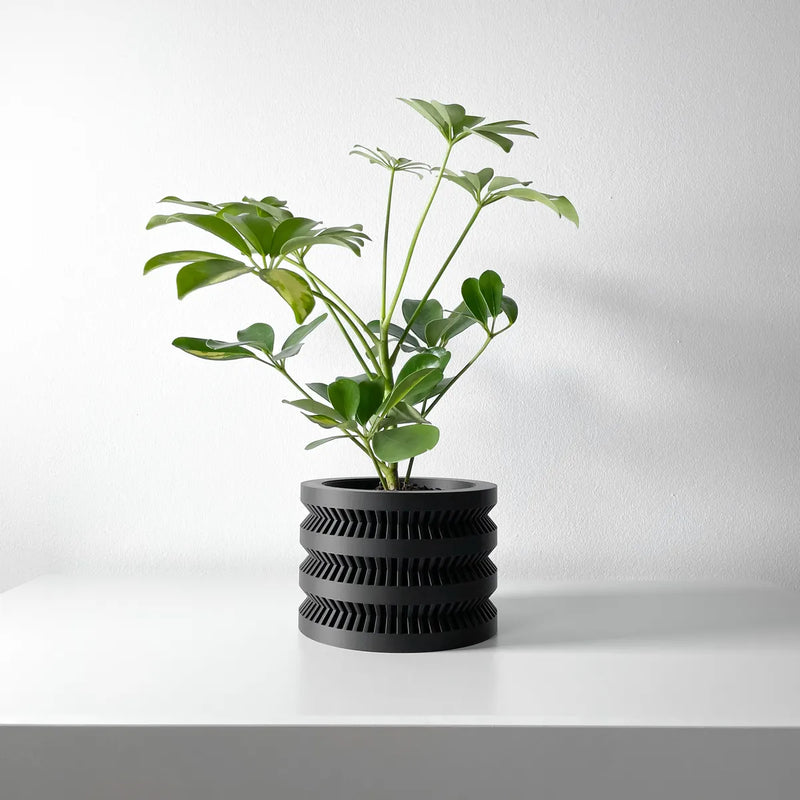 Load image into Gallery viewer, The Civen Planter Pot with Drainage Tray | Modern and Unique Home Decor for Plants and Succulents
