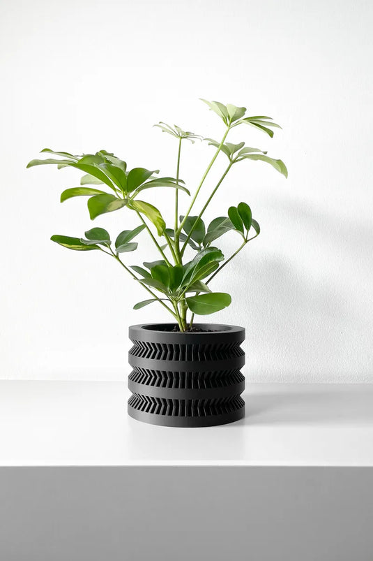 The Civen Planter Pot with Drainage Tray | Modern and Unique Home Decor for Plants and Succulents