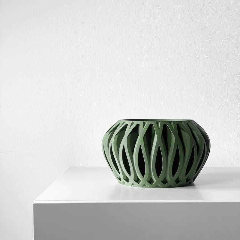 Load image into Gallery viewer, The Serik Planter Pot with Drainage Tray | Modern and Unique Home Decor for Plants and Succulents
