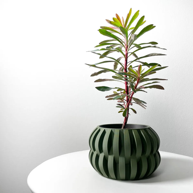 Load image into Gallery viewer, The Povan Planter Pot with Drainage Tray | Modern and Unique Home Decor for Plants and Succulents
