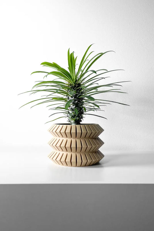 The Sivat Planter Pot with Drainage Tray | Modern and Unique Home Decor for Plants and Succulents
