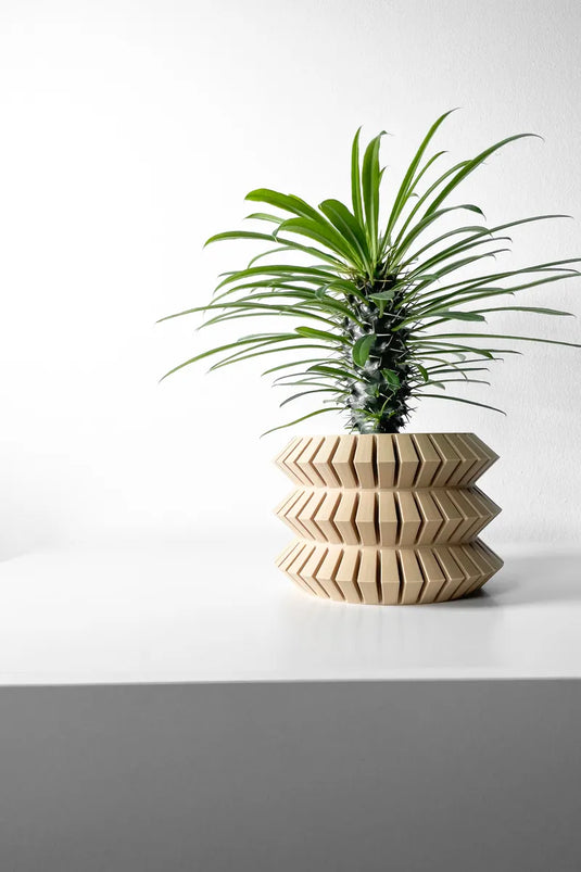 The Sivat Planter Pot with Drainage Tray | Modern and Unique Home Decor for Plants and Succulents