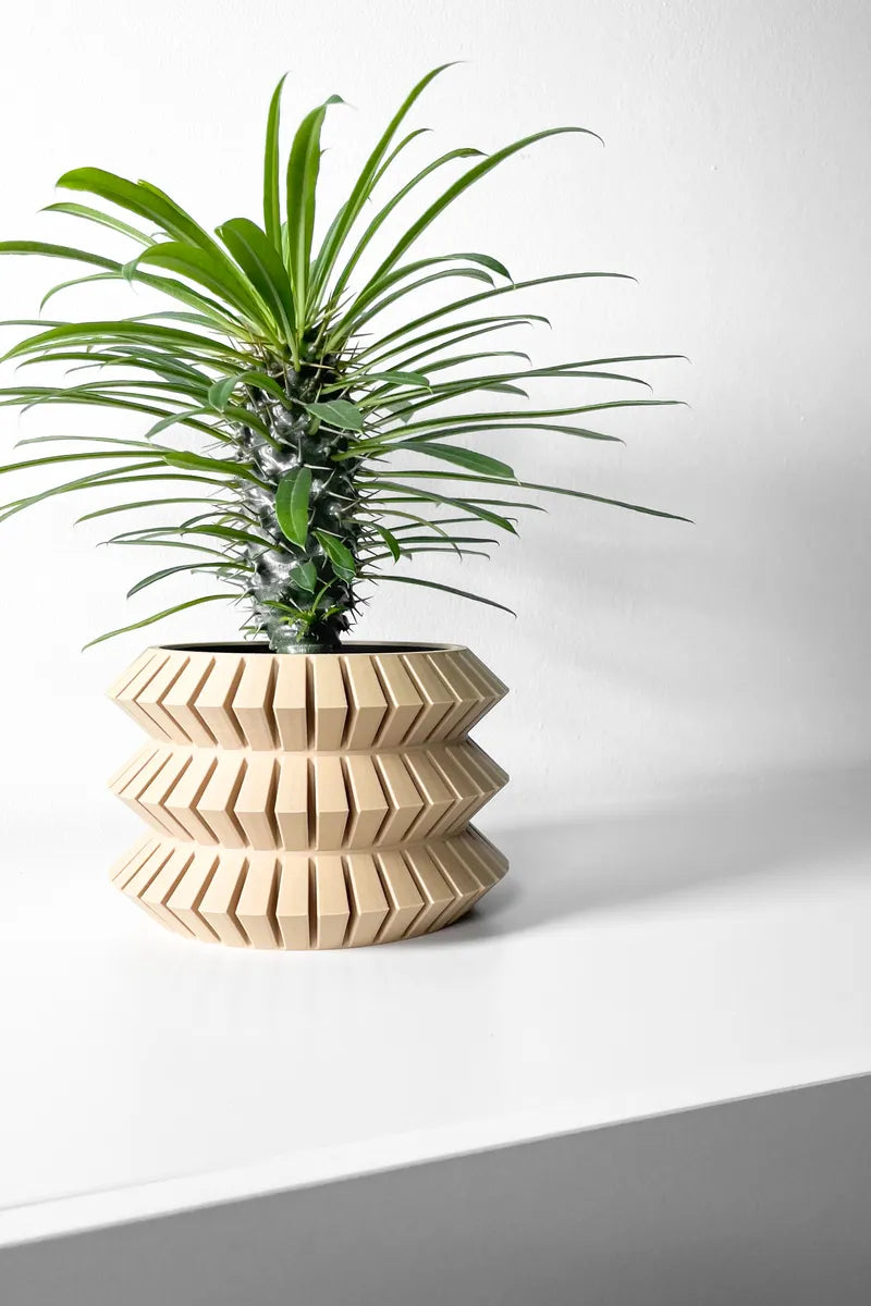 Load image into Gallery viewer, The Sivat Planter Pot with Drainage Tray | Modern and Unique Home Decor for Plants and Succulents
