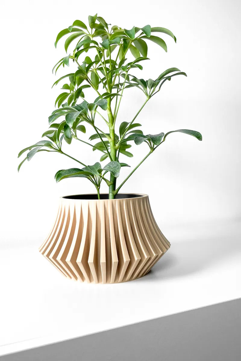 Load image into Gallery viewer, The Jasen Planter Pot with Drainage Tray | Modern and Unique Home Decor for Plants and Succulents
