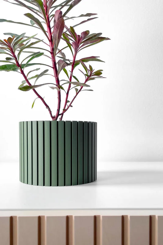 The Zelno Planter Pot with Drainage Tray | Modern and Unique Home Decor for Plants and Succulents