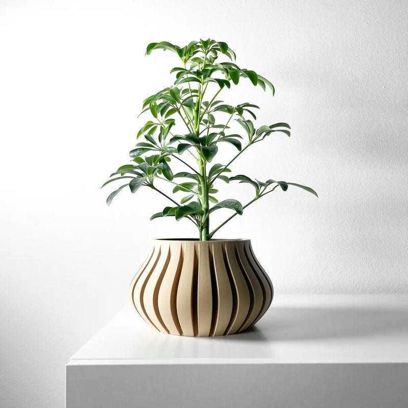 Load image into Gallery viewer, The Toril Planter Pot with Drainage Tray | Modern and Unique Home Decor for Plants and Succulents
