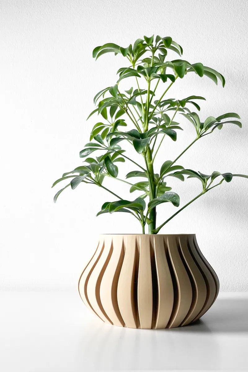 Load image into Gallery viewer, The Toril Planter Pot with Drainage Tray | Modern and Unique Home Decor for Plants and Succulents
