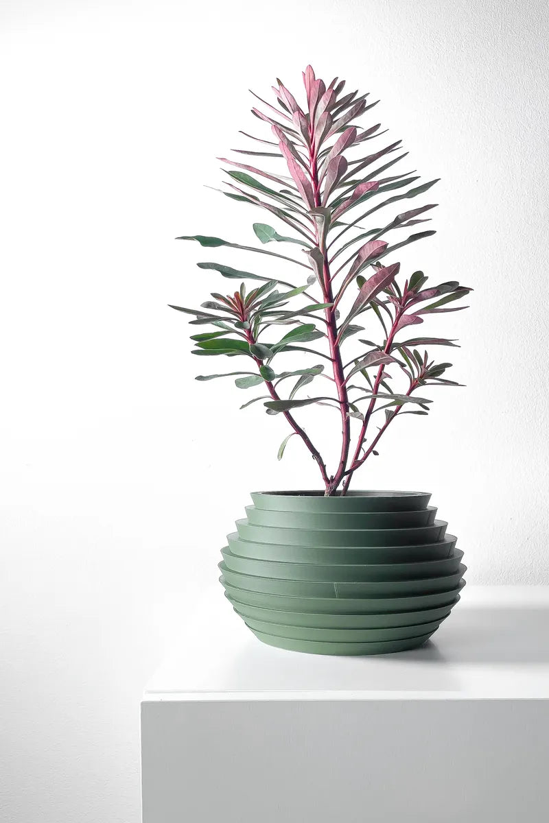 Load image into Gallery viewer, The Harno Planter Pot with Drainage Tray | Modern and Unique Home Decor for Plants and Succulents
