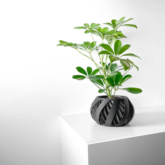 The Silvo Planter Pot with Drainage Tray | Modern and Unique Home Decor for Plants and Succulents