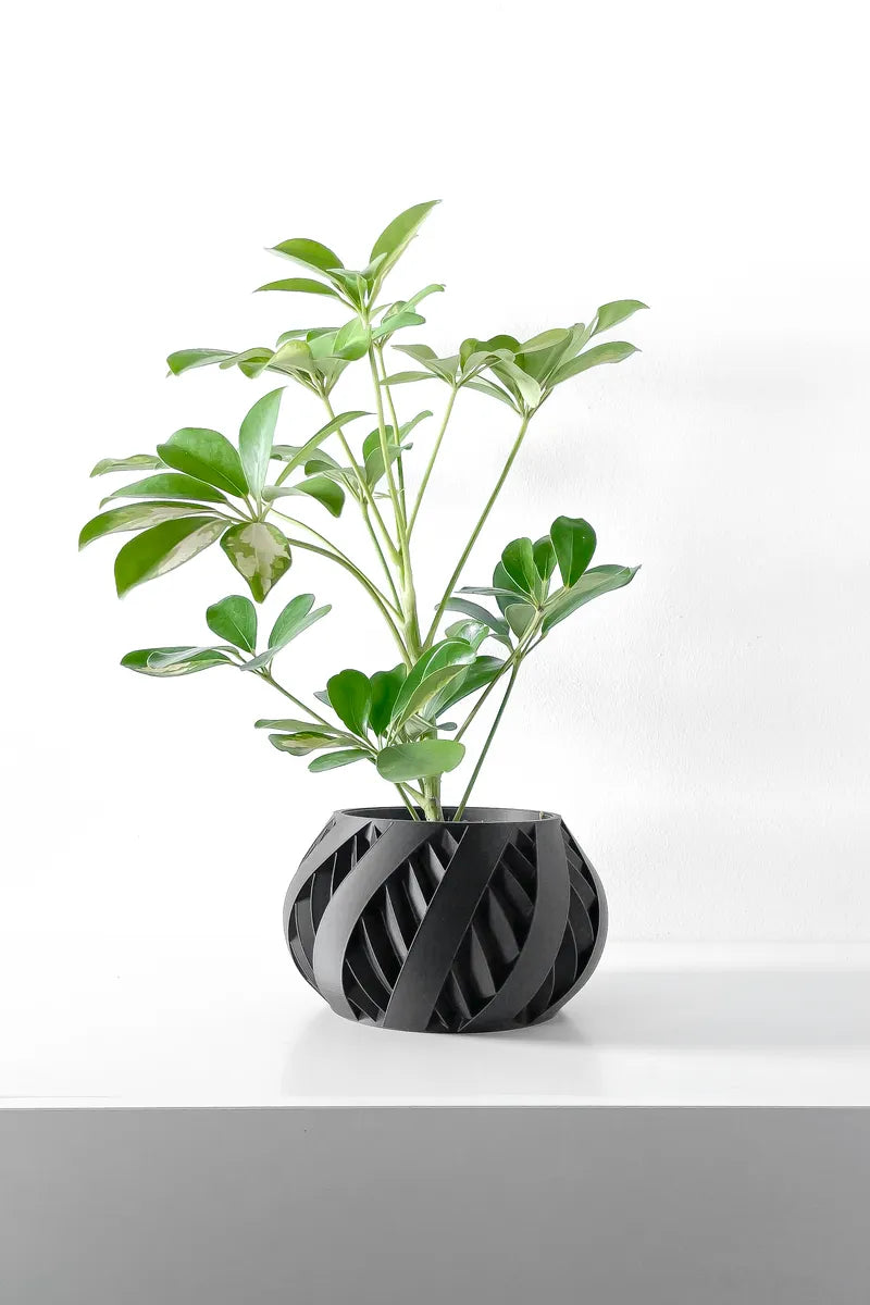 Load image into Gallery viewer, The Silvo Planter Pot with Drainage Tray | Modern and Unique Home Decor for Plants and Succulents
