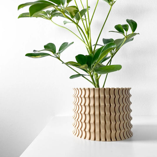 The Tulam Planter Pot with Drainage Tray | Modern and Unique Home Decor for Plants and Succulents